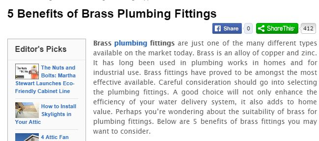 5 benefits of Brass Plumbing Fittings