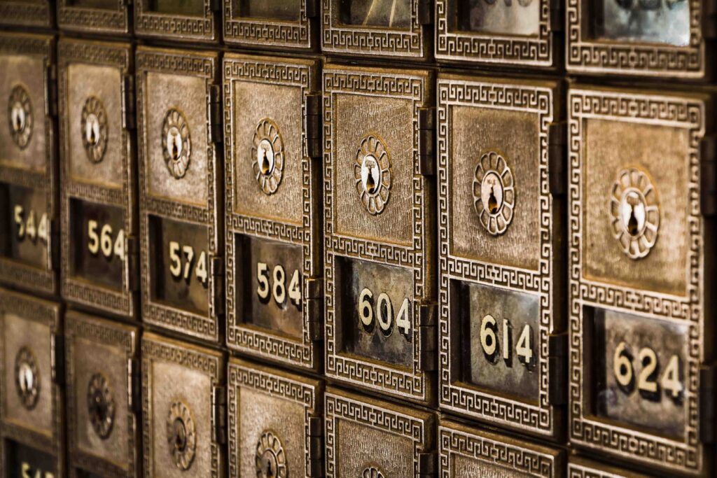 Mailboxes made of bronze alloy